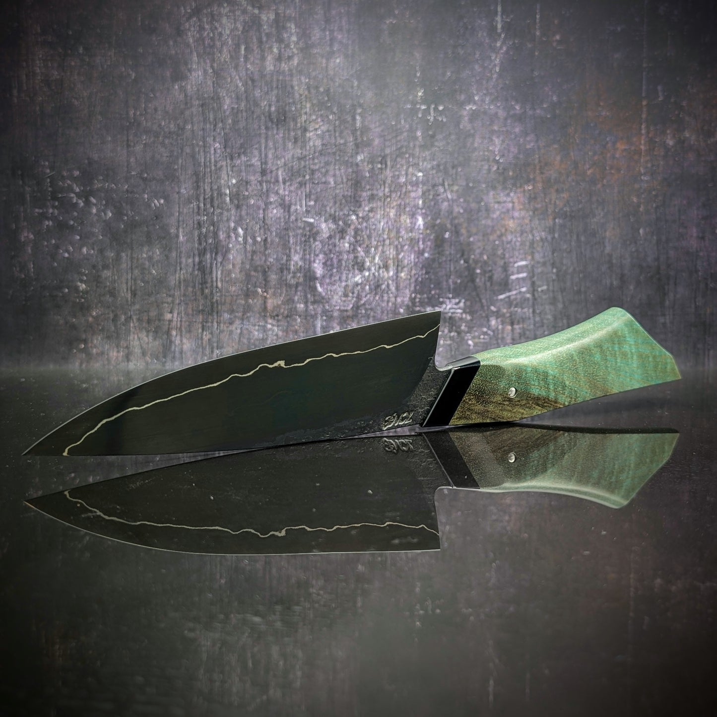 170mm Sea Blue Utility Knife | Handmade Kitchen Knives-KWB Knives