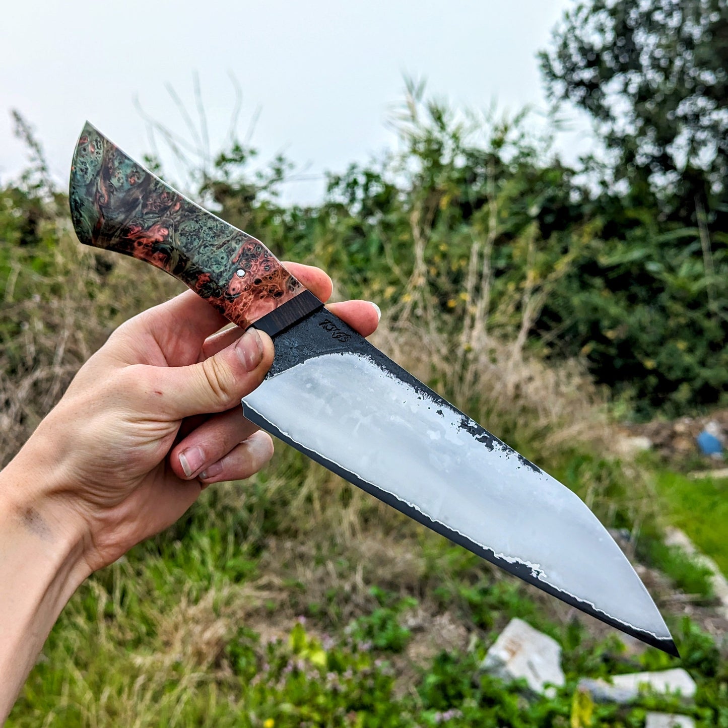 Handmade Stainless San-Mai Bunka Kitchen Knife
