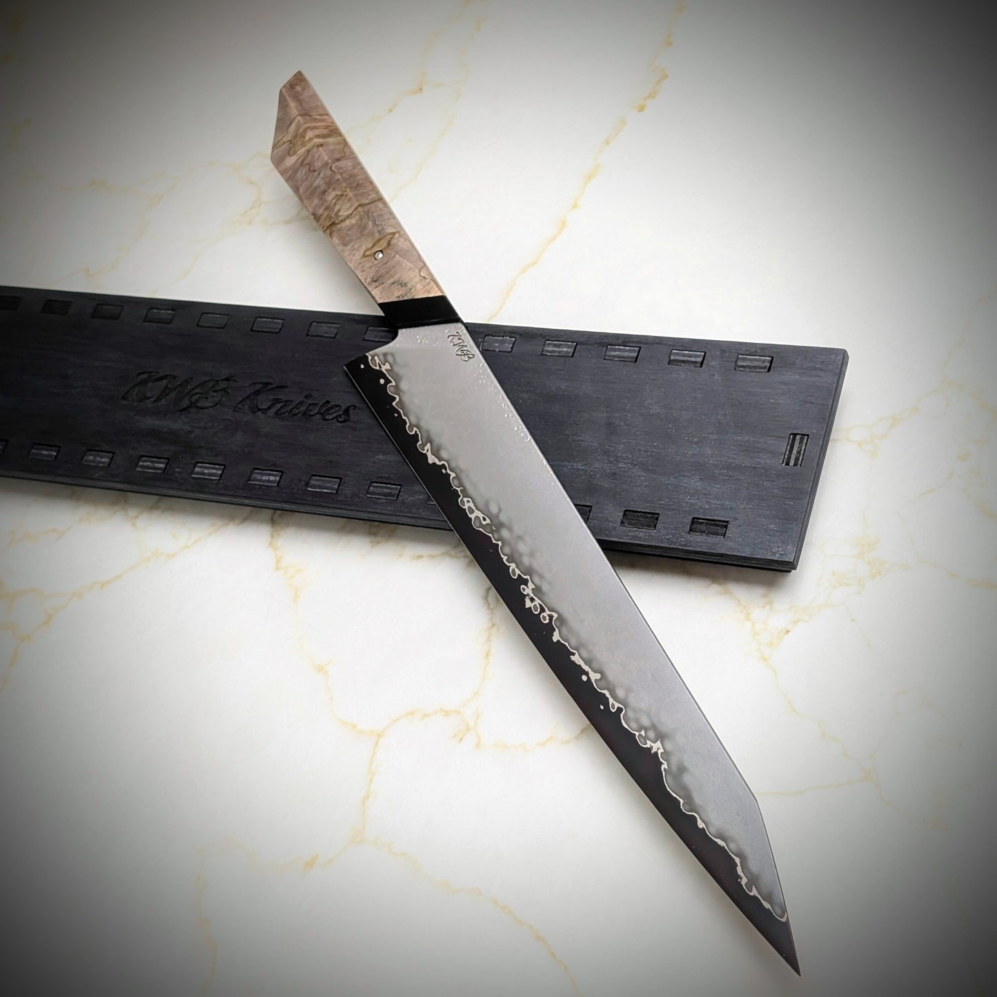 285mm Stainless San-Mai Carving Knife | Handmade Kitchen Knives - KWB Knives