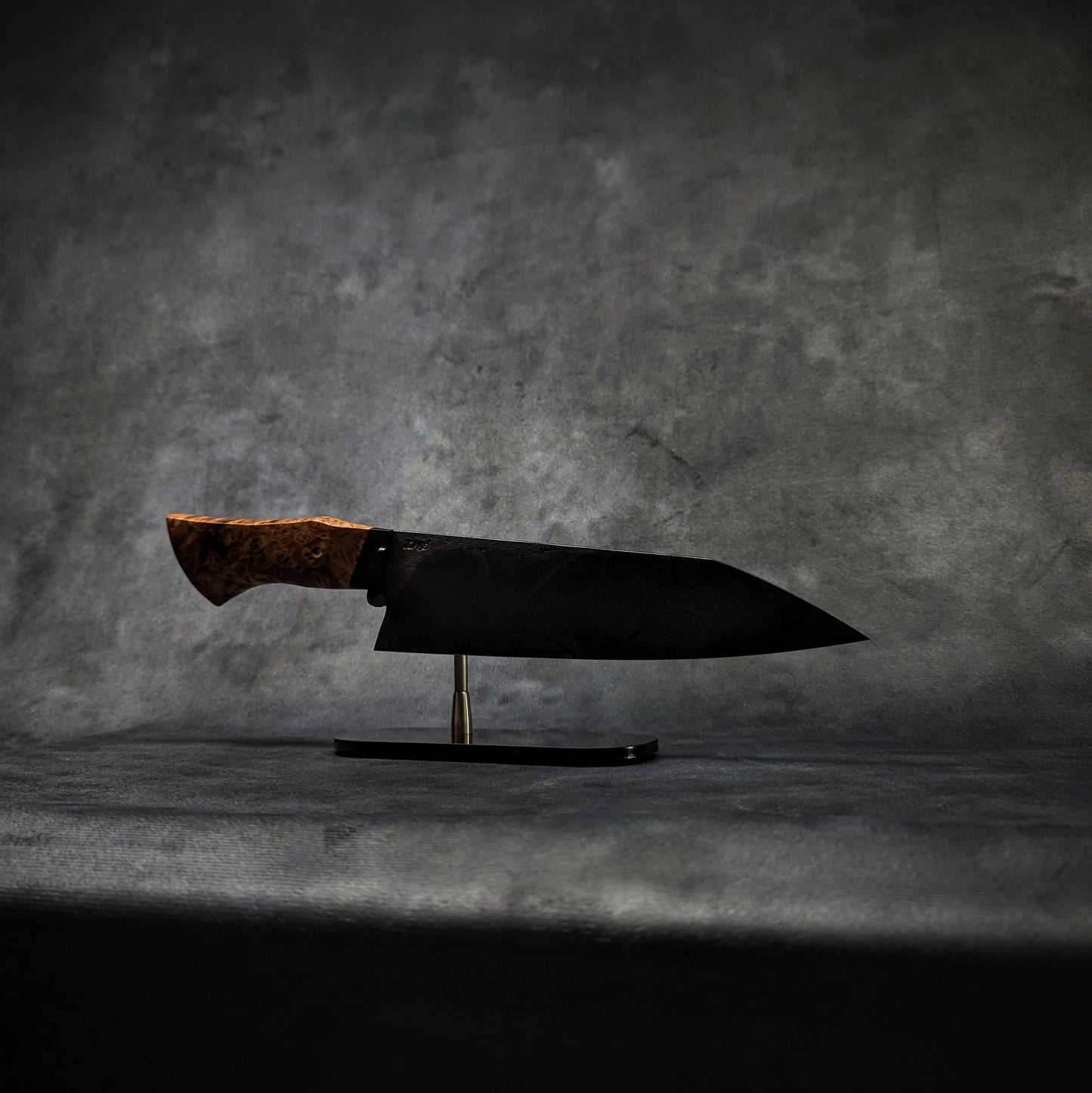 225mm Mosaic damascus Santoku | Handmade Kitchen Knives-KWB Knives