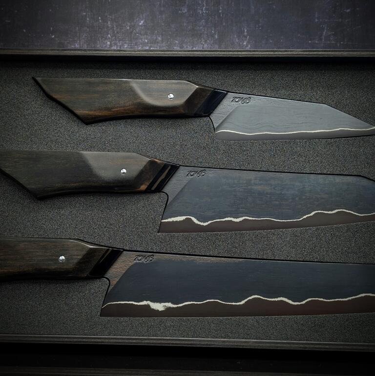 Wrought Iron Three Piece Set | Handmade Kitchen Knives