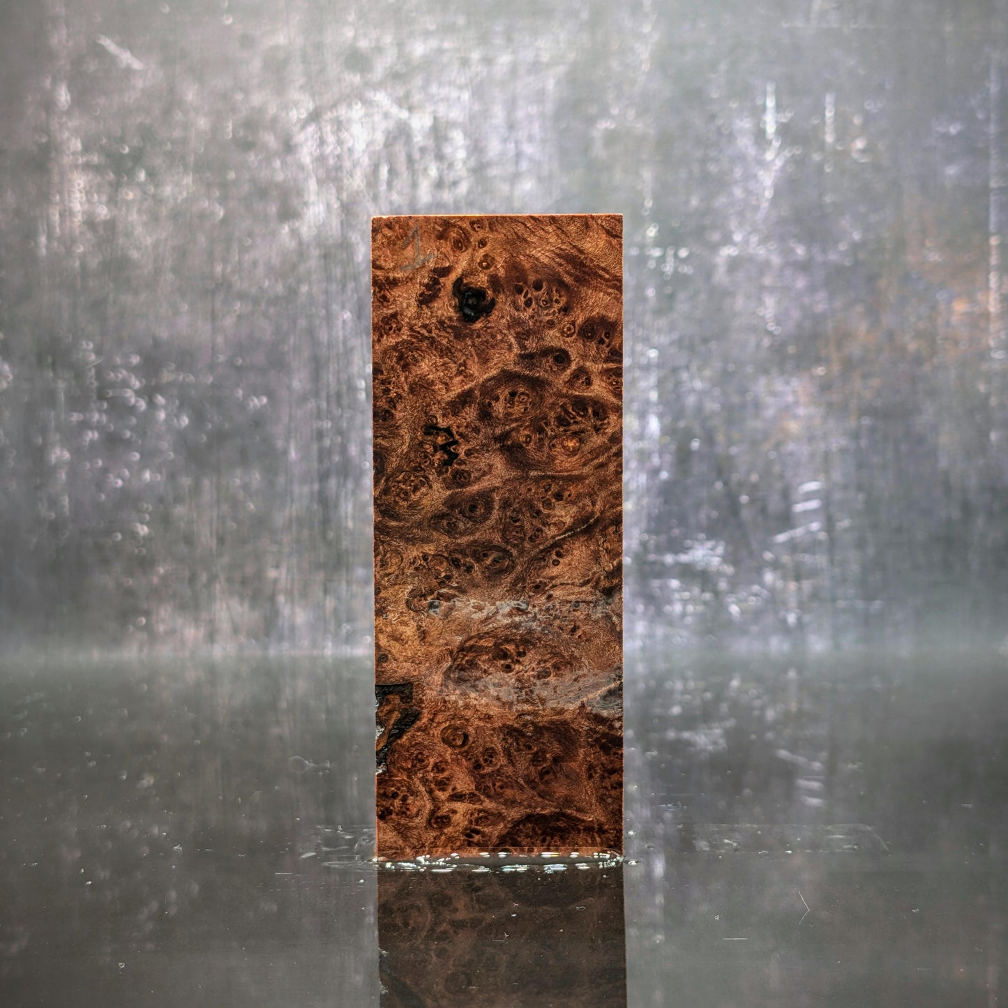 Stabilised Burr Elm Red Dyed Handle Block