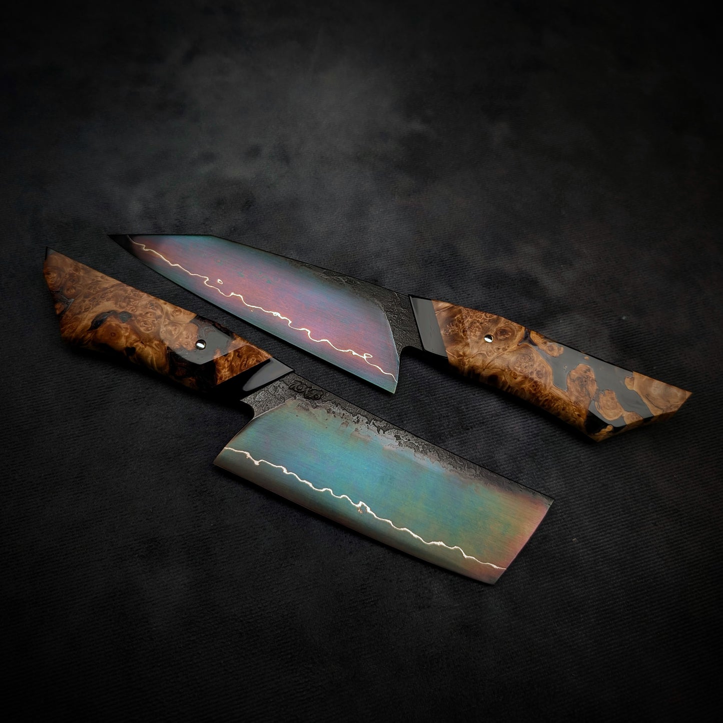 120mm Lightning Nakiri Veg Knife | Handmade Kitchen Knives