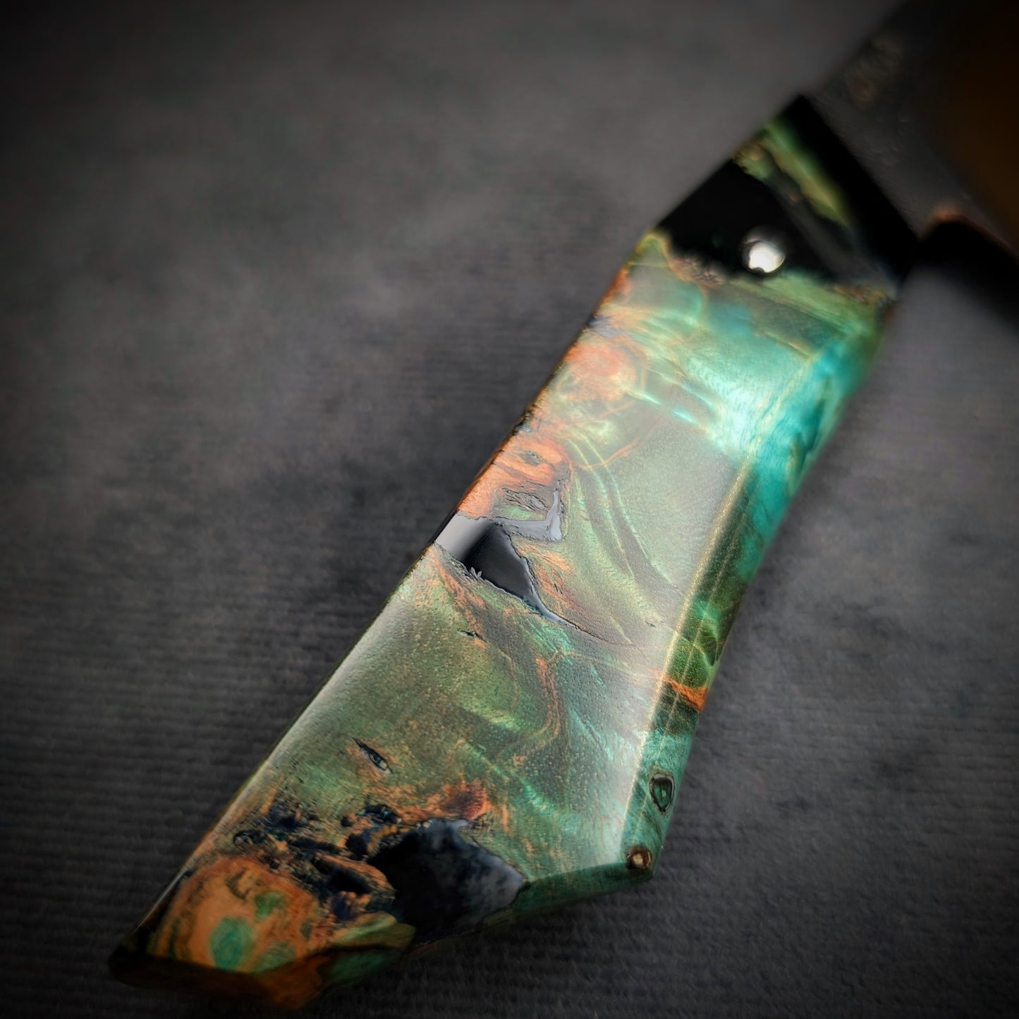 115mm Rainbow Nakiri Veg Knife | Handmade Kitchen Knives