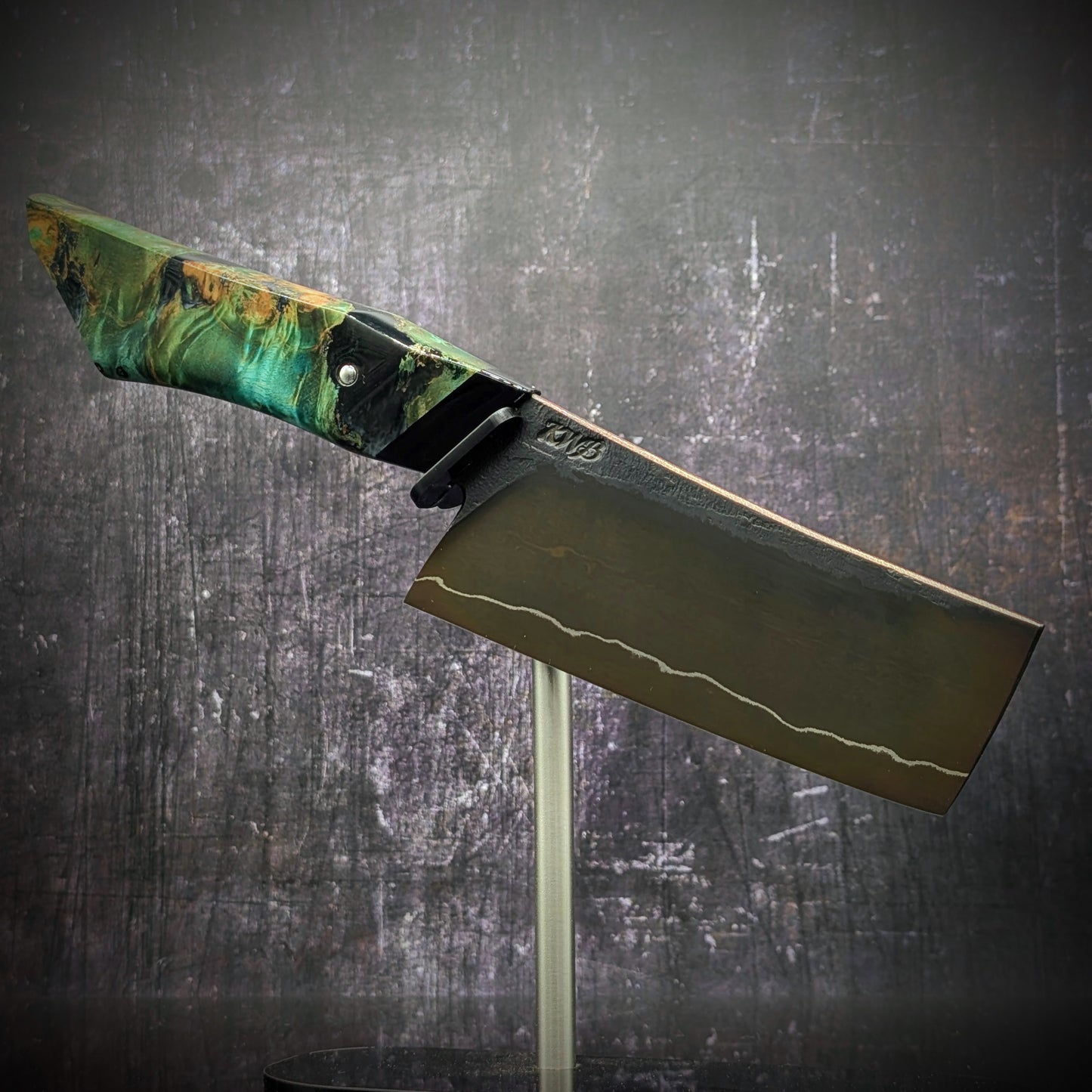 115mm Rainbow Nakiri Veg Knife | Handmade Kitchen Knives