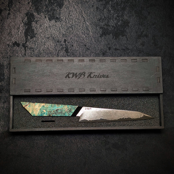 170mm Nickel Damascus Honesuki Petty Knife | Handmade Kitchen Knives