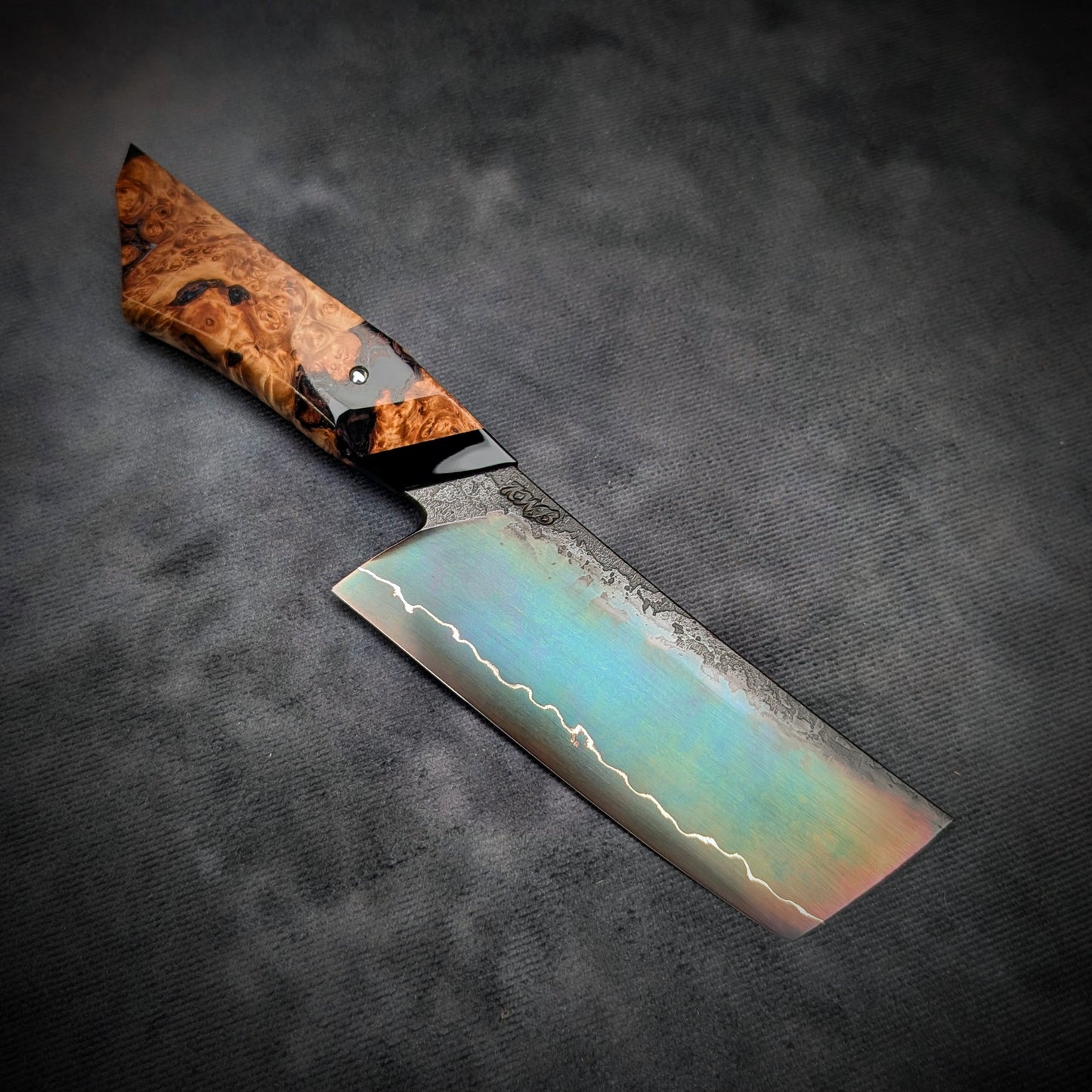 120mm Lightning Nakiri Veg Knife | Handmade Kitchen Knives - KWB Knives