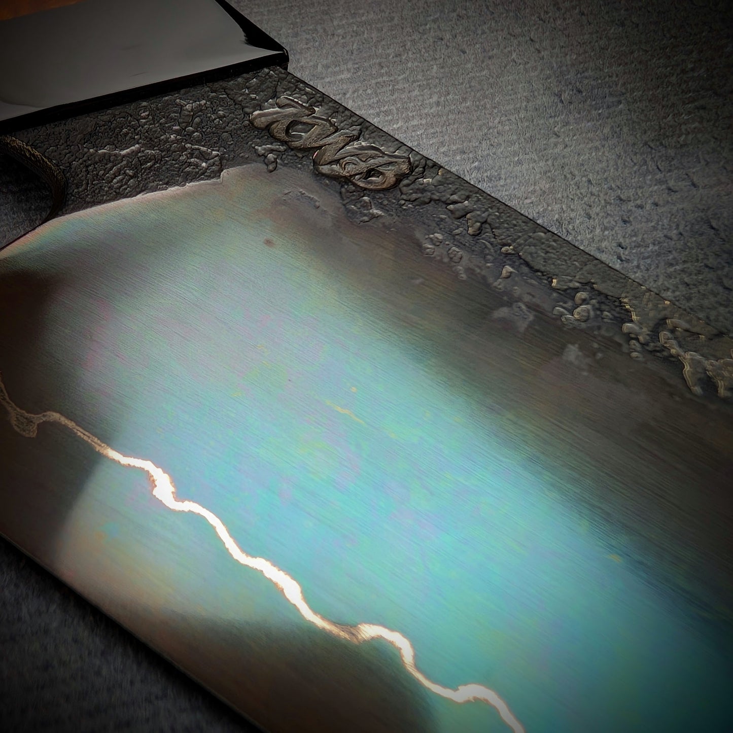 120mm Lightning Nakiri Veg Knife | Handmade Kitchen Knives - KWB Knives