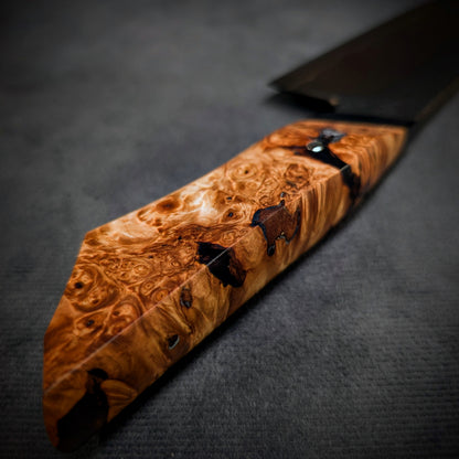 120mm Lightning Nakiri Veg Knife | Handmade Kitchen Knives - KWB Knives