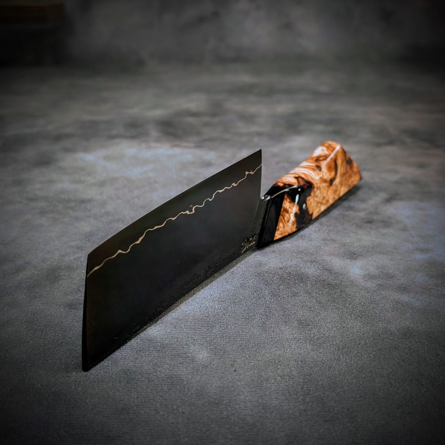 120mm Lightning Nakiri Veg Knife | Handmade Kitchen Knives - KWB Knives