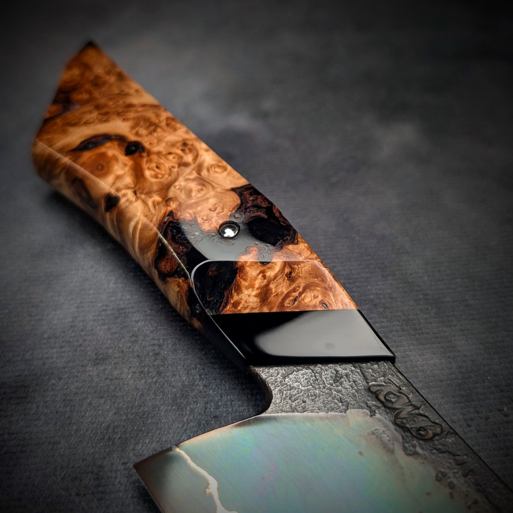 120mm Lightning Nakiri Veg Knife | Handmade Kitchen Knives - KWB Knives