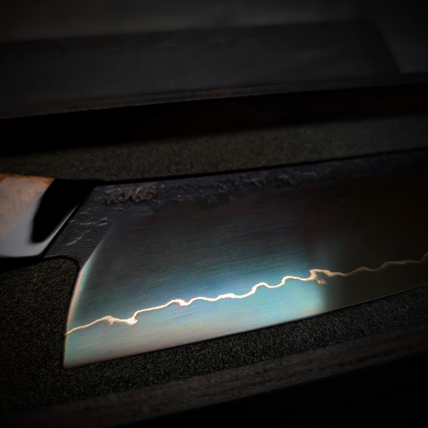 120mm Lightning Nakiri Veg Knife | Handmade Kitchen Knives - KWB Knives