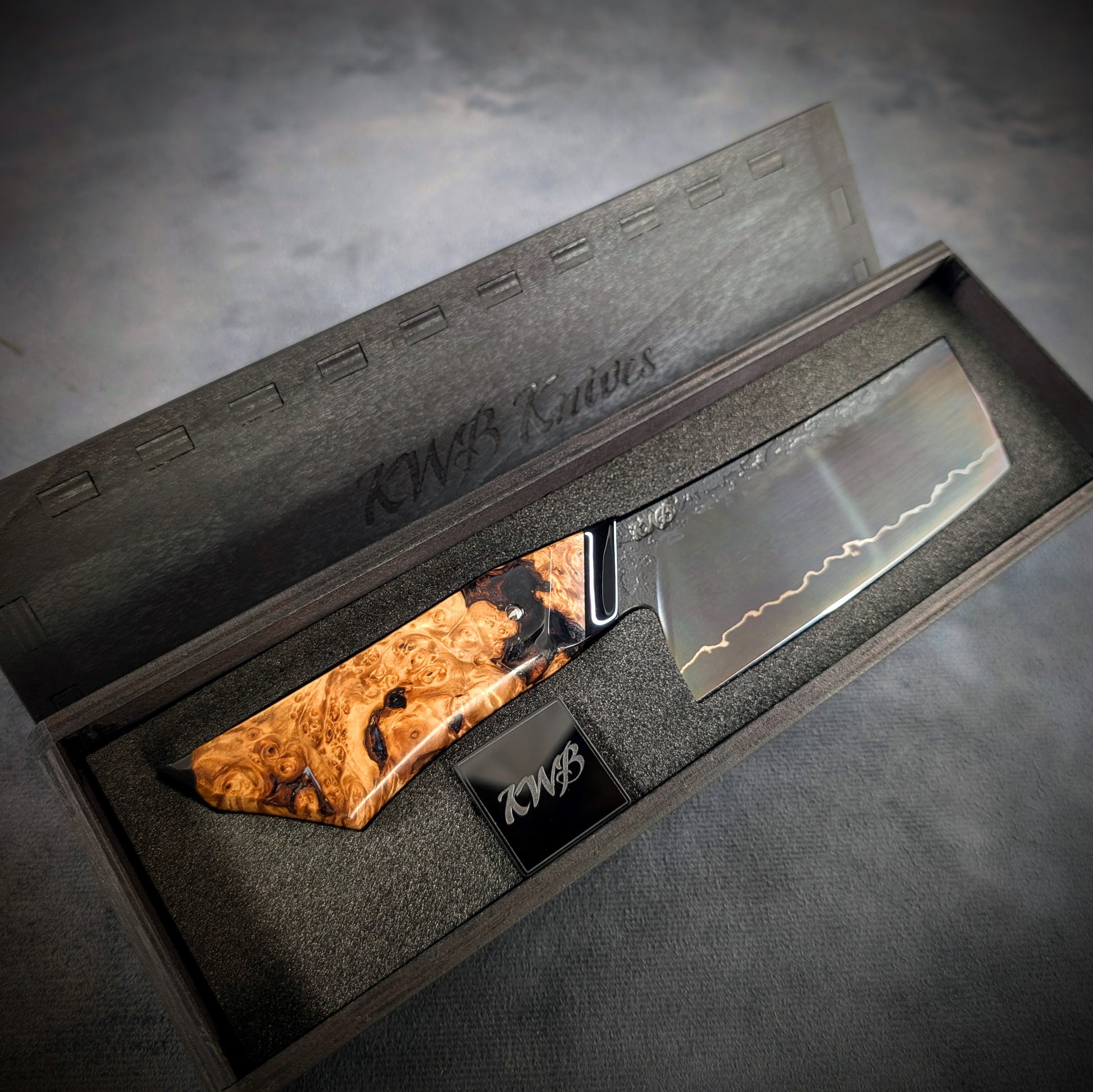 120mm Lightning Nakiri Veg Knife | Handmade Kitchen Knives-KWB Knives