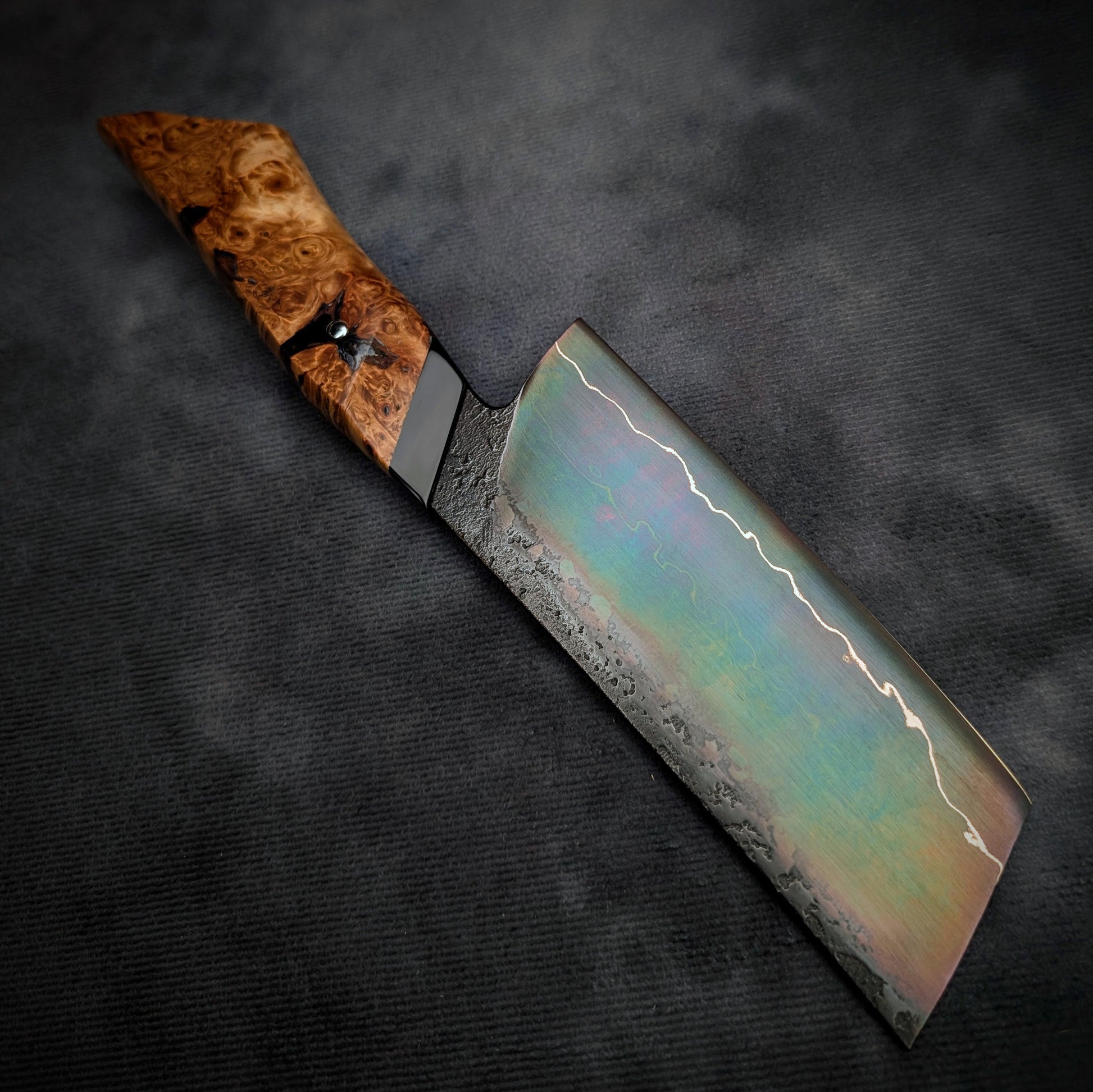 120mm Lightning Nakiri Veg Knife | Handmade Kitchen Knives - KWB Knives