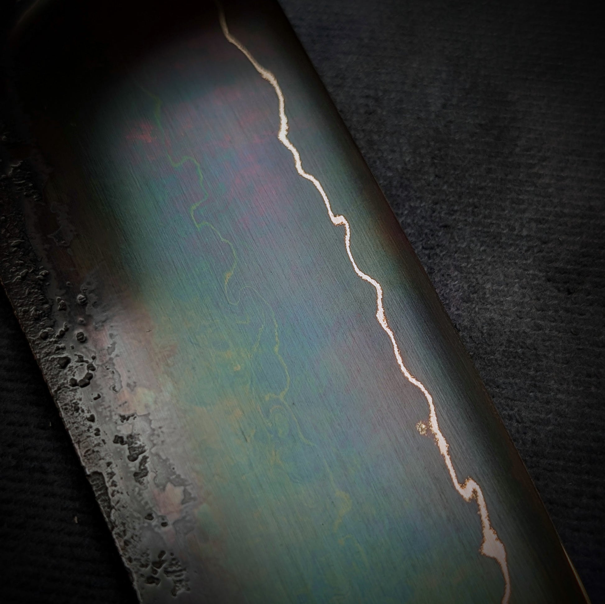 120mm Lightning Nakiri Veg Knife | Handmade Kitchen Knives - KWB Knives