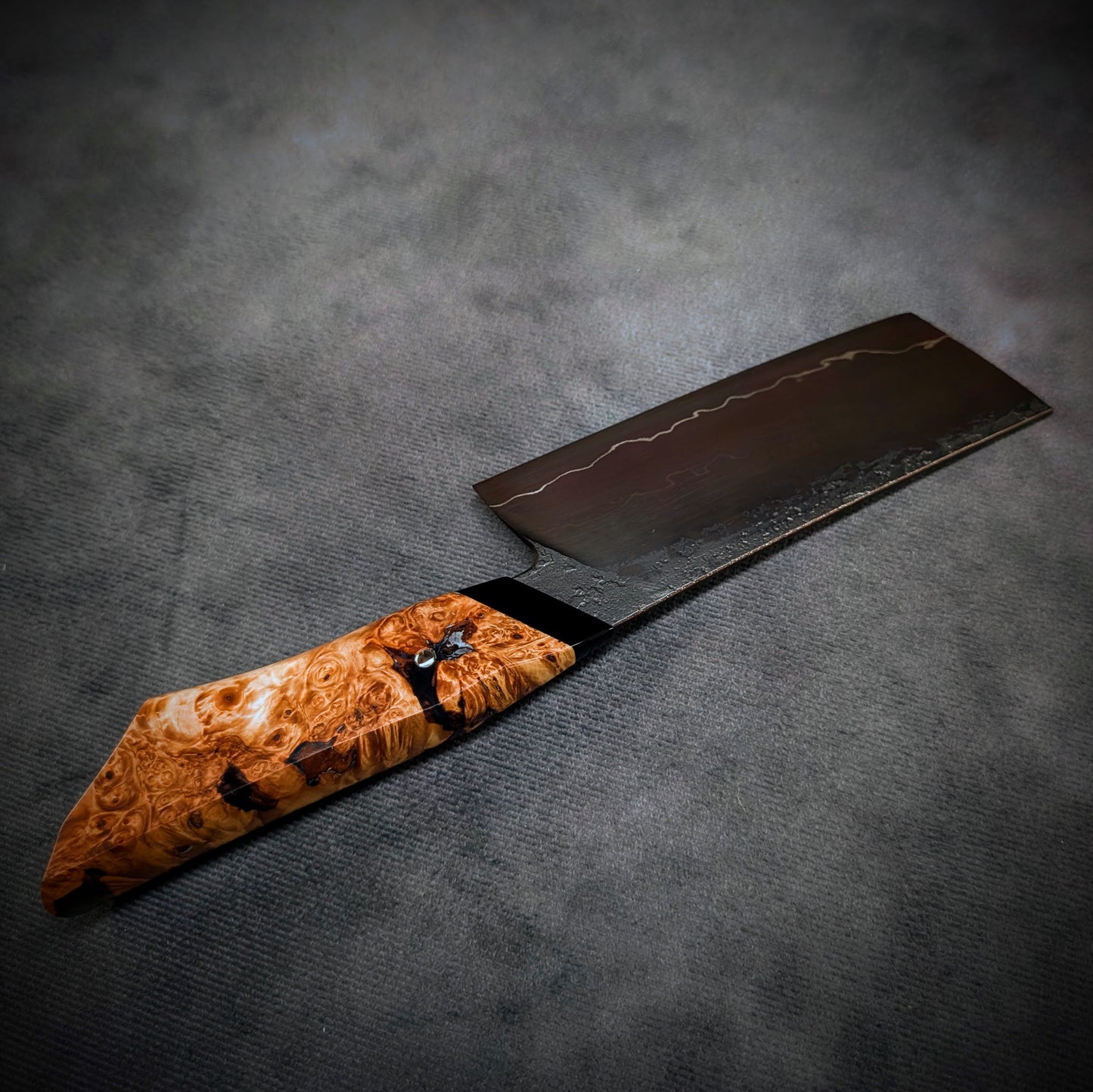 120mm Lightning Nakiri Veg Knife | Handmade Kitchen Knives - KWB Knives