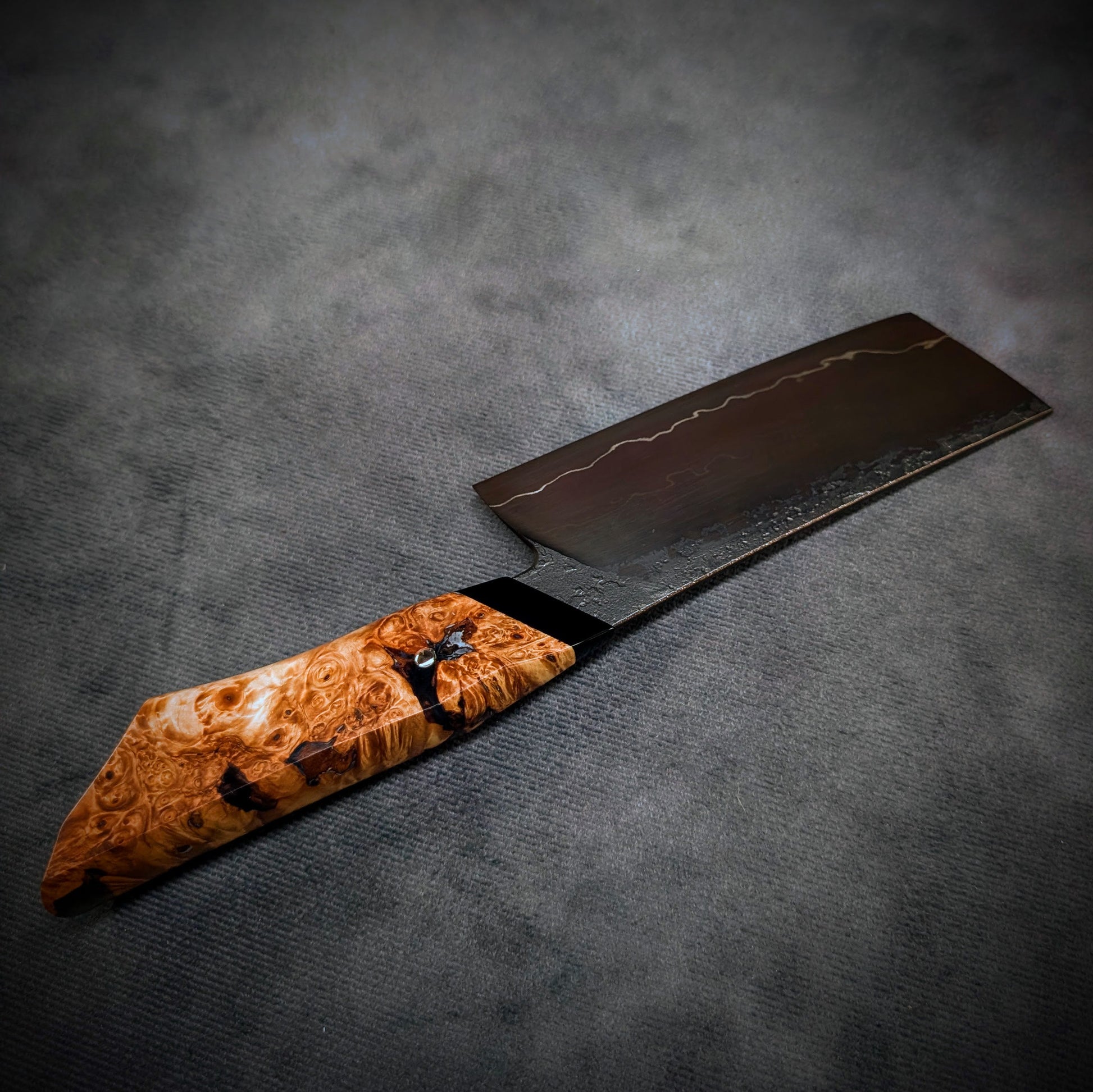 120mm Lightning Nakiri Veg Knife | Handmade Kitchen Knives - KWB Knives