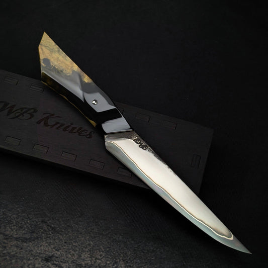 140mm Stainless San-Mai Knife | Handmade Outdoor Knives - KWB Knives