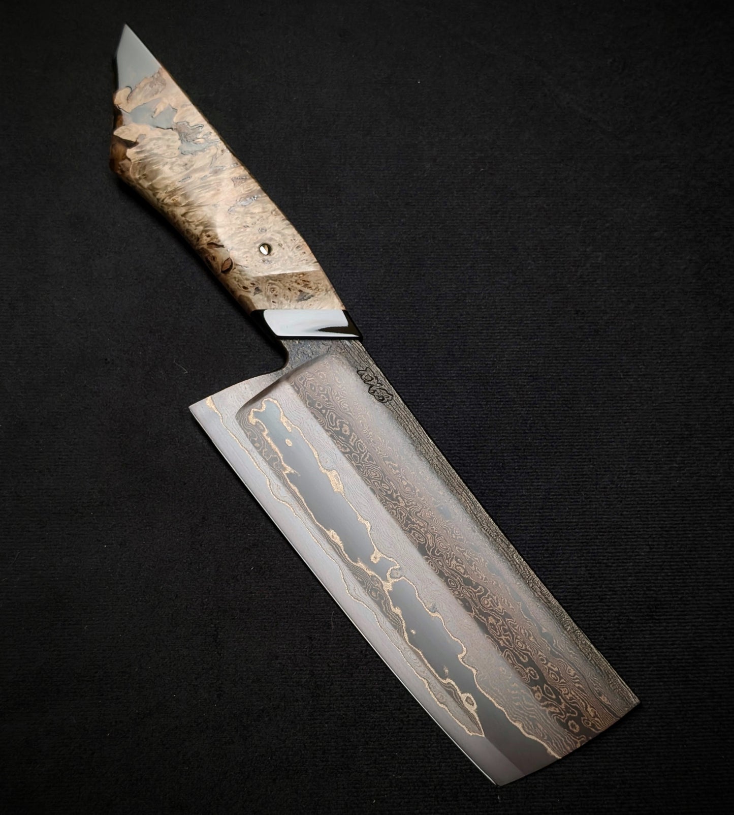 150mm Double Hollow Nakiri | Handmade Kitchen Knives - KWB Knives