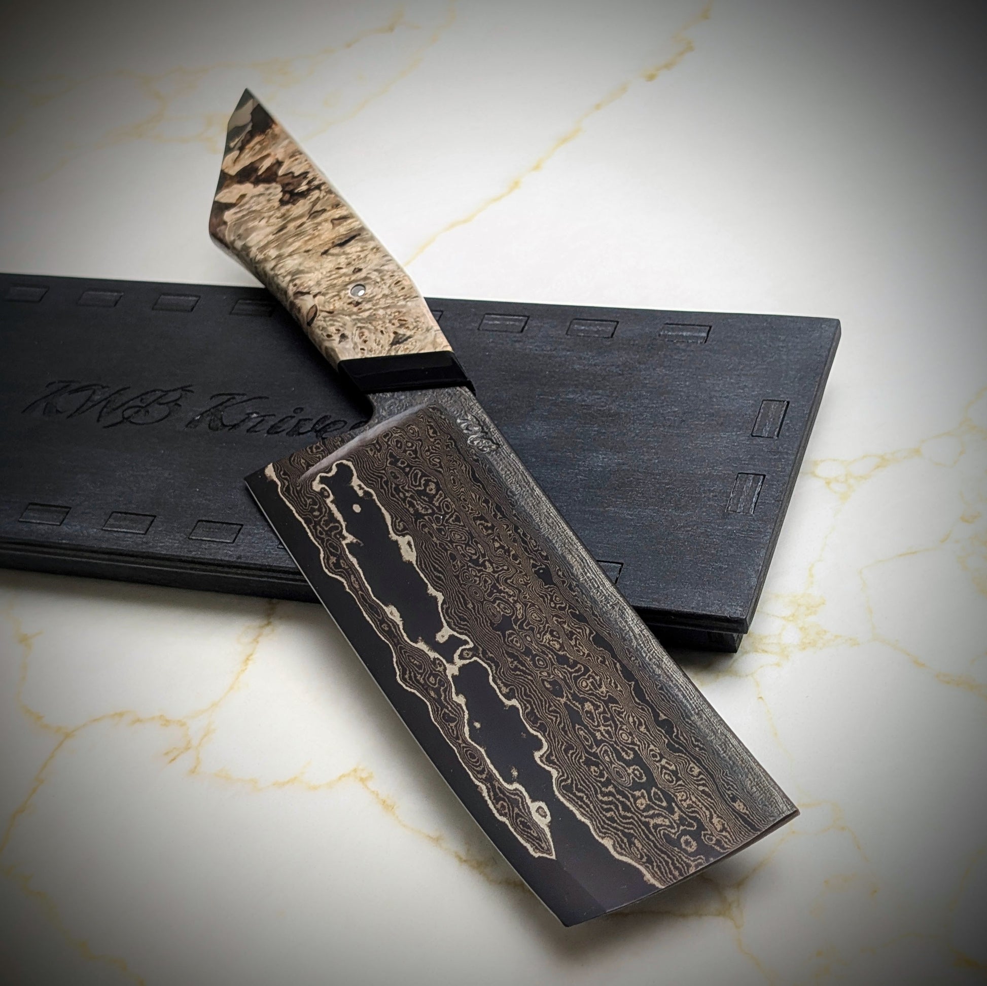 150mm Double Hollow Nakiri | Handmade Kitchen Knives - KWB Knives
