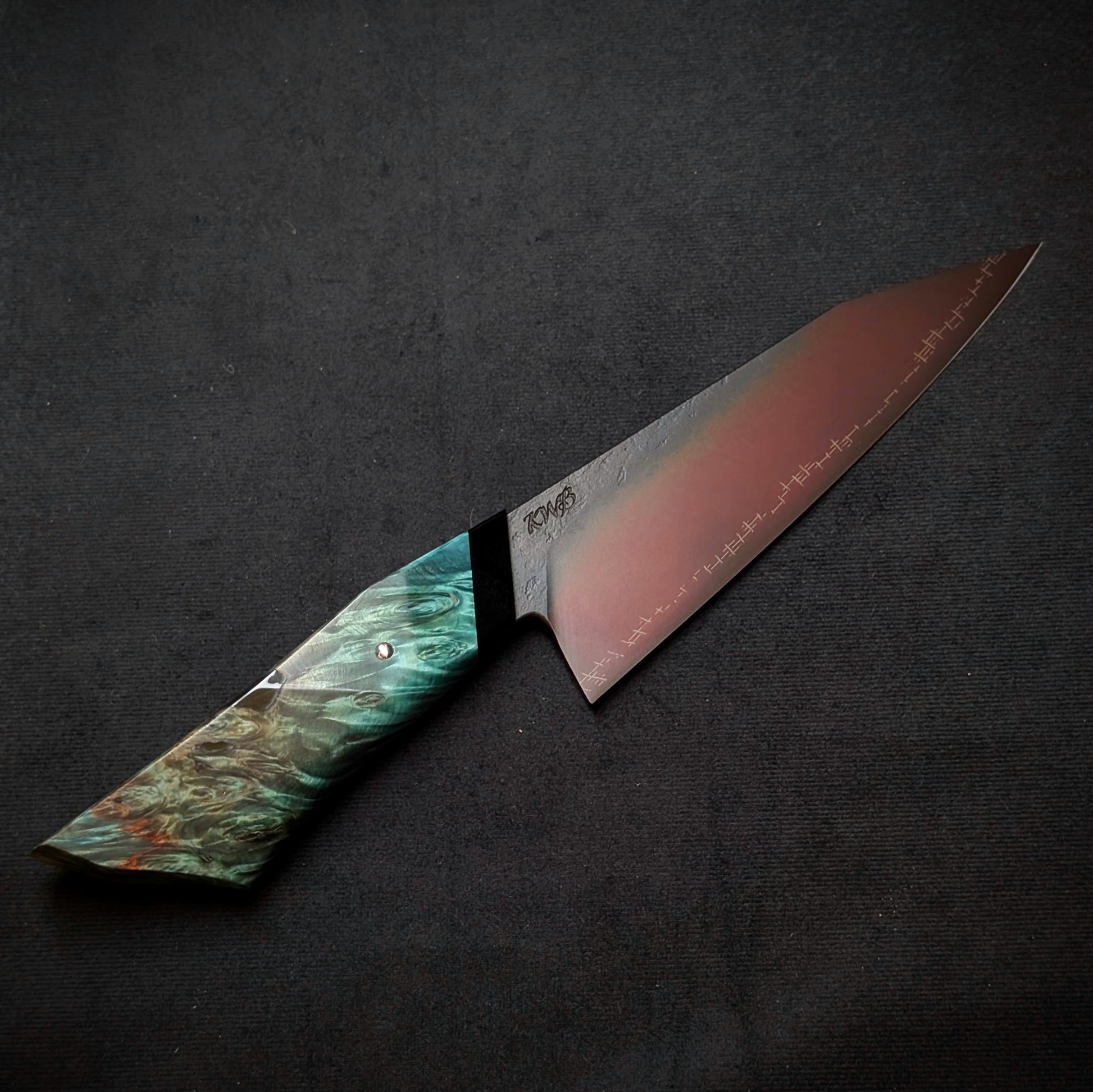 165mm Barbed Wire utility Knife | Handmade Kitchen Knives - KWB Knives