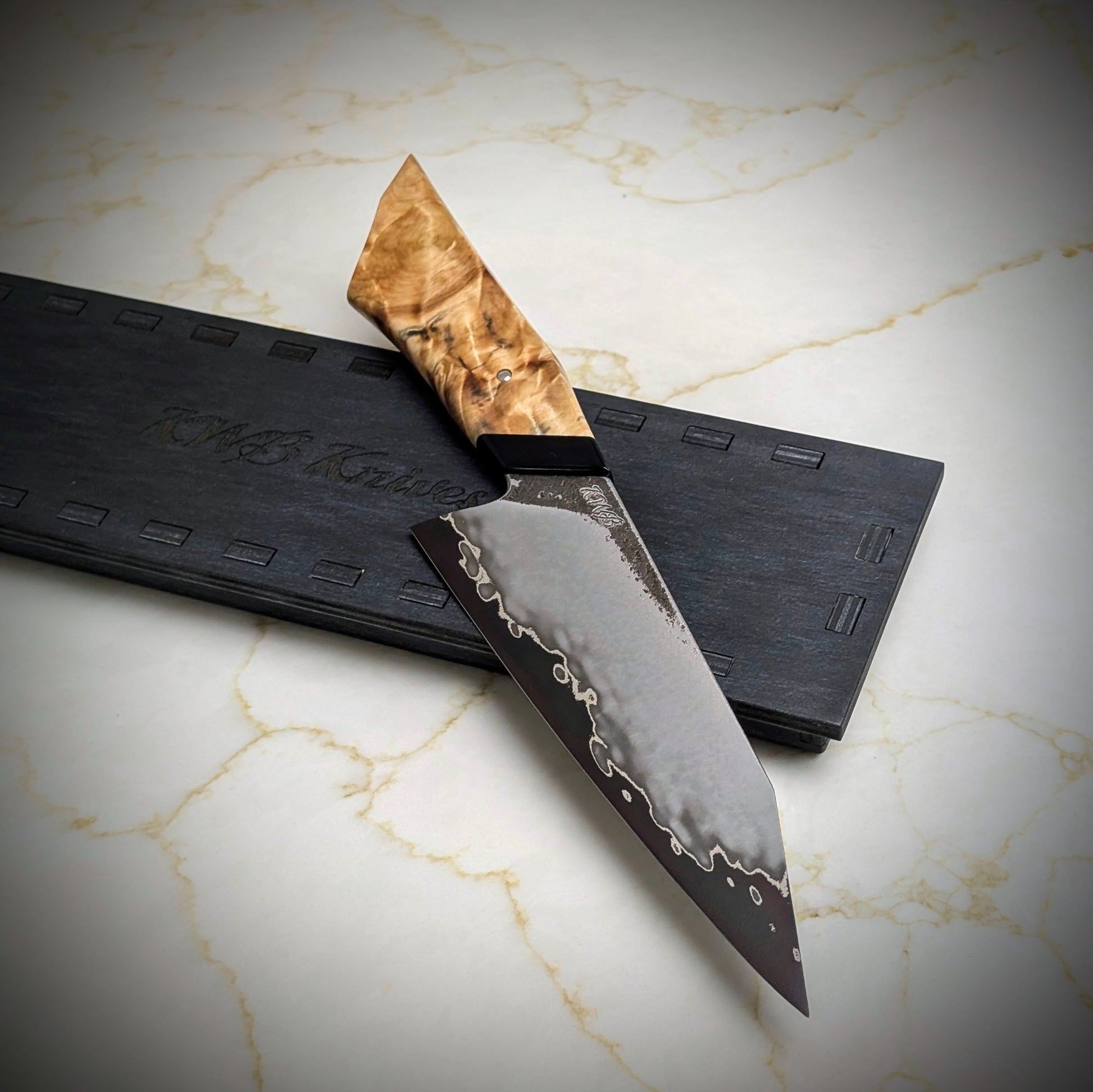165mm Stainless San-Mai Utility Knife | Handmade Kitchen Knives - KWB Knives