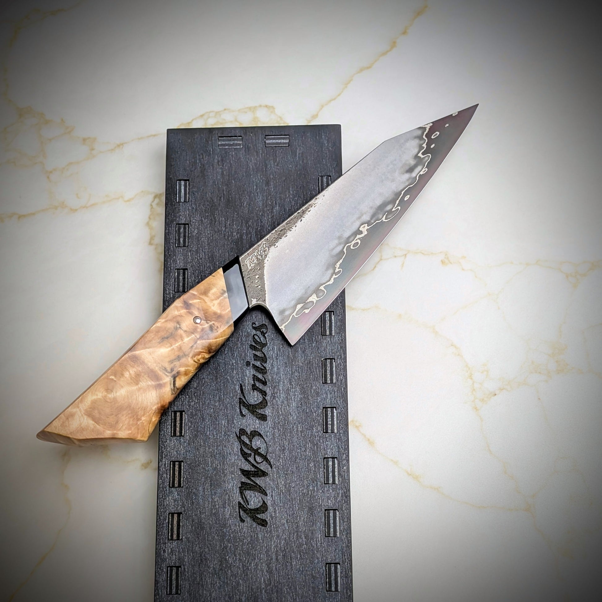 165mm Stainless San-Mai Utility Knife | Handmade Kitchen Knives - KWB Knives