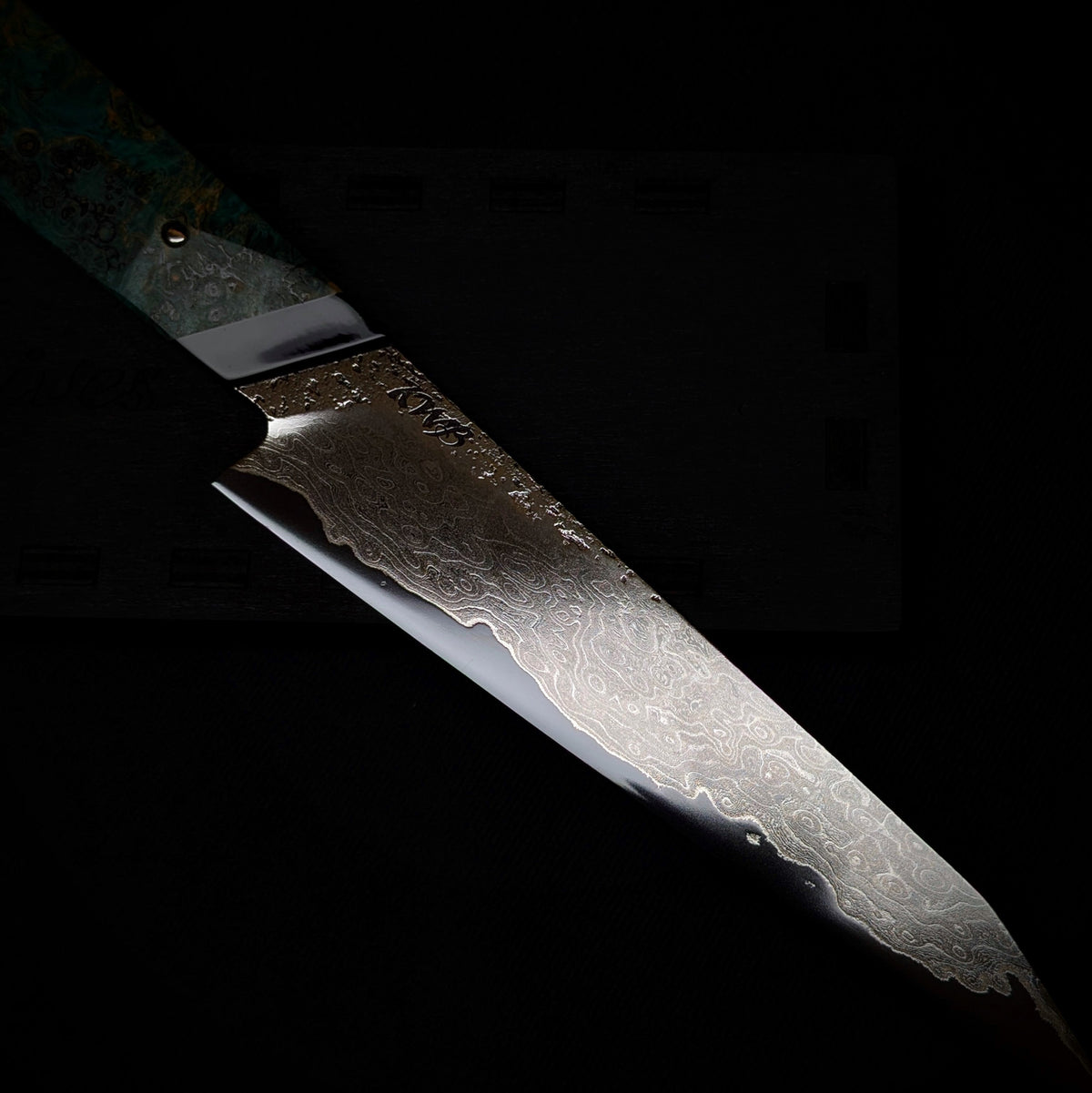 170mm Nickel Damascus Honesuki Petty Knife | Handmade Kitchen Knives - KWB Knives