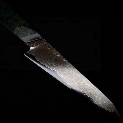 170mm Nickel Damascus Honesuki Petty Knife | Handmade Kitchen Knives - KWB Knives