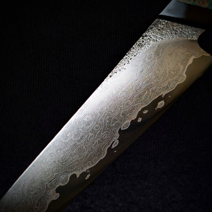 170mm Nickel Damascus Honesuki Petty Knife | Handmade Kitchen Knives - KWB Knives