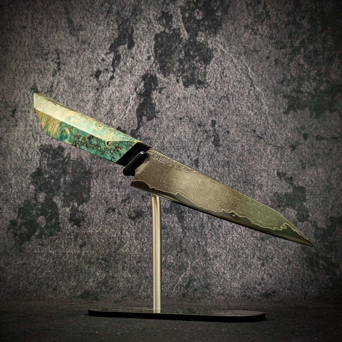 170mm Nickel Damascus Honesuki Petty Knife | Handmade Kitchen Knives - KWB Knives