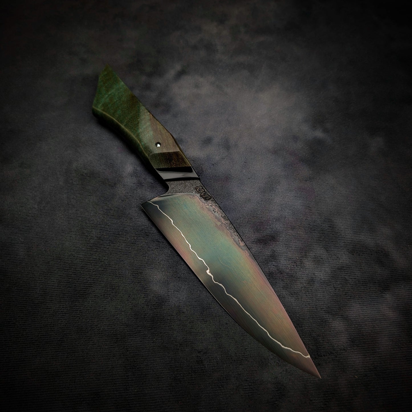 170mm Sea Blue Utility Knife | Handmade Kitchen Knives - KWB Knives