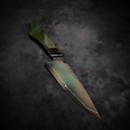 170mm Sea Blue Utility Knife | Handmade Kitchen Knives - KWB Knives