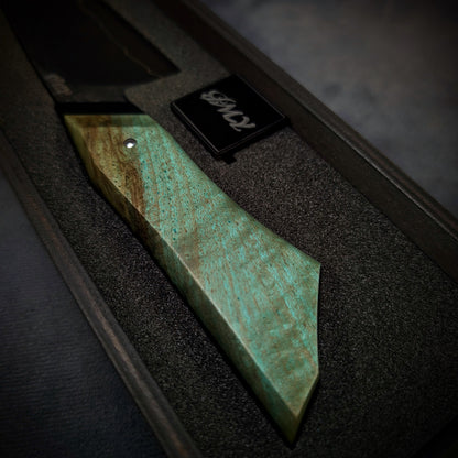 170mm Sea Blue Utility Knife | Handmade Kitchen Knives - KWB Knives