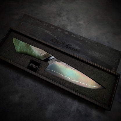 170mm Sea Blue Utility Knife | Handmade Kitchen Knives-KWB Knives