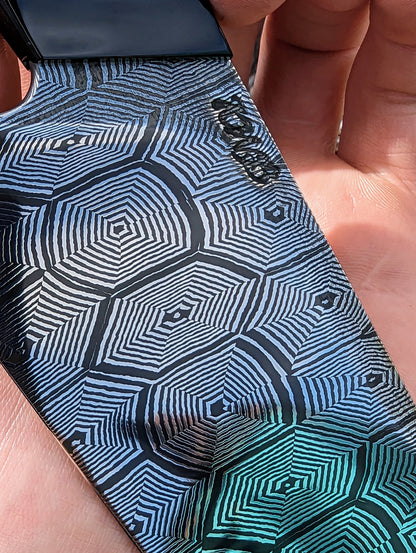 185mm Hex Mosaic damascus Santoku | Handmade Kitchen Knives - KWB Knives