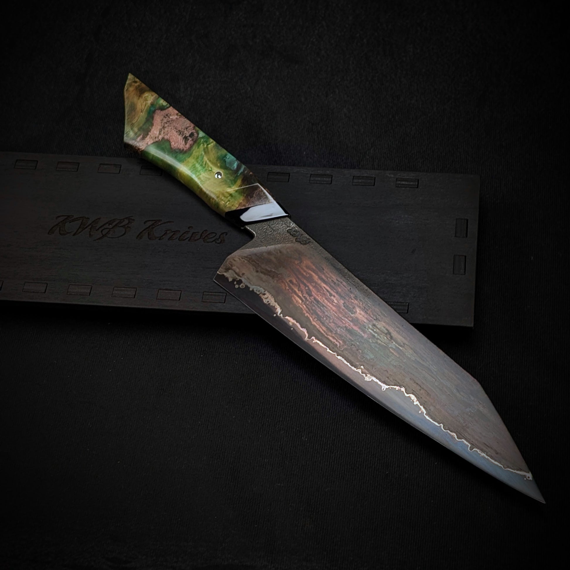 210mm Wrought iron Gyuto Chef Knife | Handmade Kitchen Knives-KWB Knives