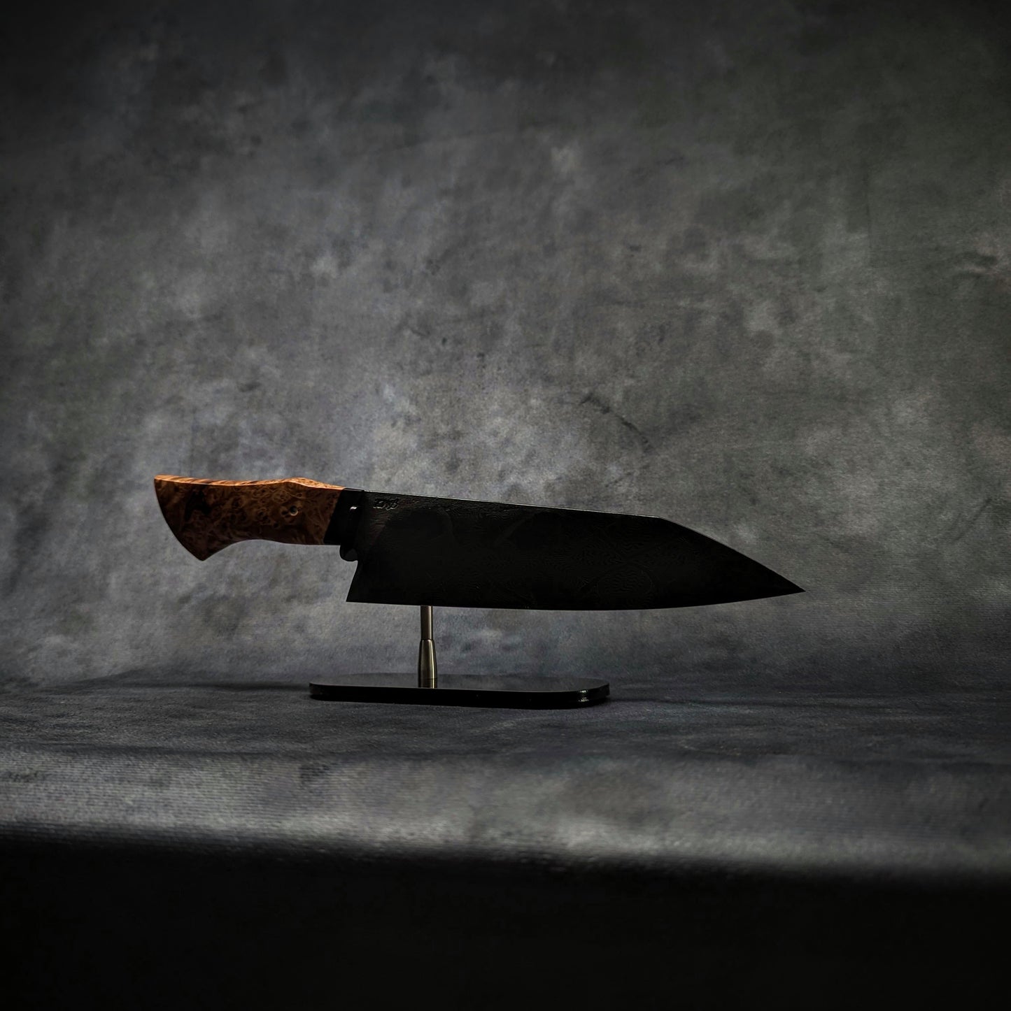 225mm Mosaic damascus Santoku | Handmade Kitchen Knives - KWB Knives