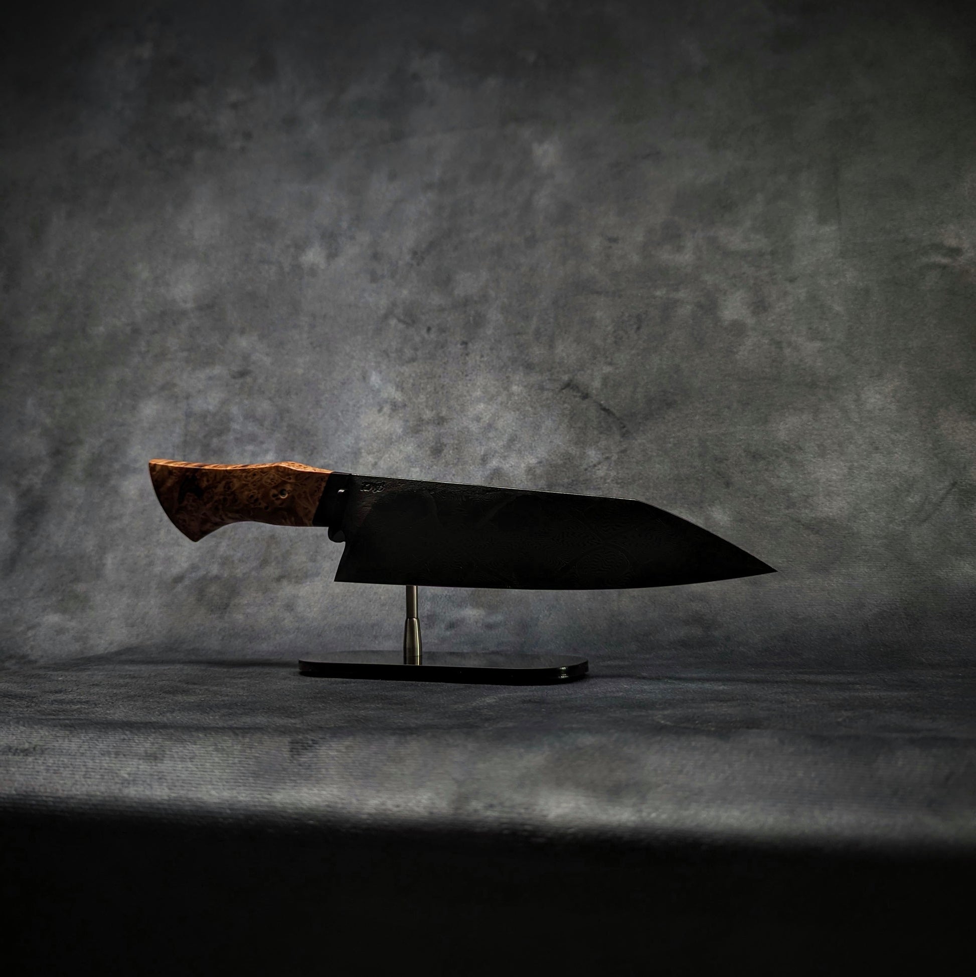 225mm Mosaic damascus Santoku | Handmade Kitchen Knives - KWB Knives