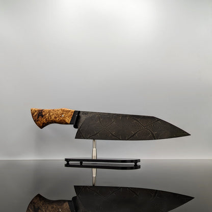 225mm Mosaic damascus Santoku | Handmade Kitchen Knives - KWB Knives