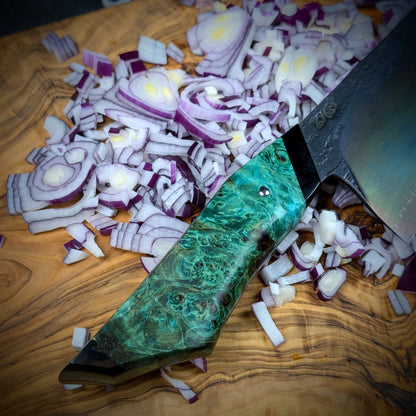 230mm Barbed Wire K-Tip Gyuto | Handmade Kitchen Knives - KWB Knives