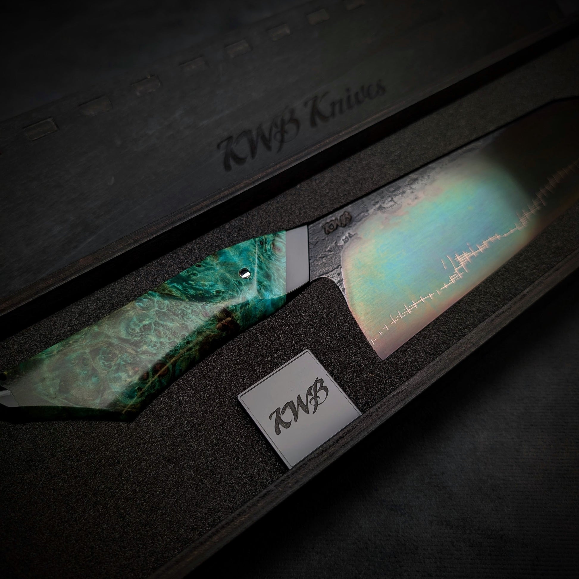 230mm Barbed Wire K-Tip Gyuto | Handmade Kitchen Knives - KWB Knives