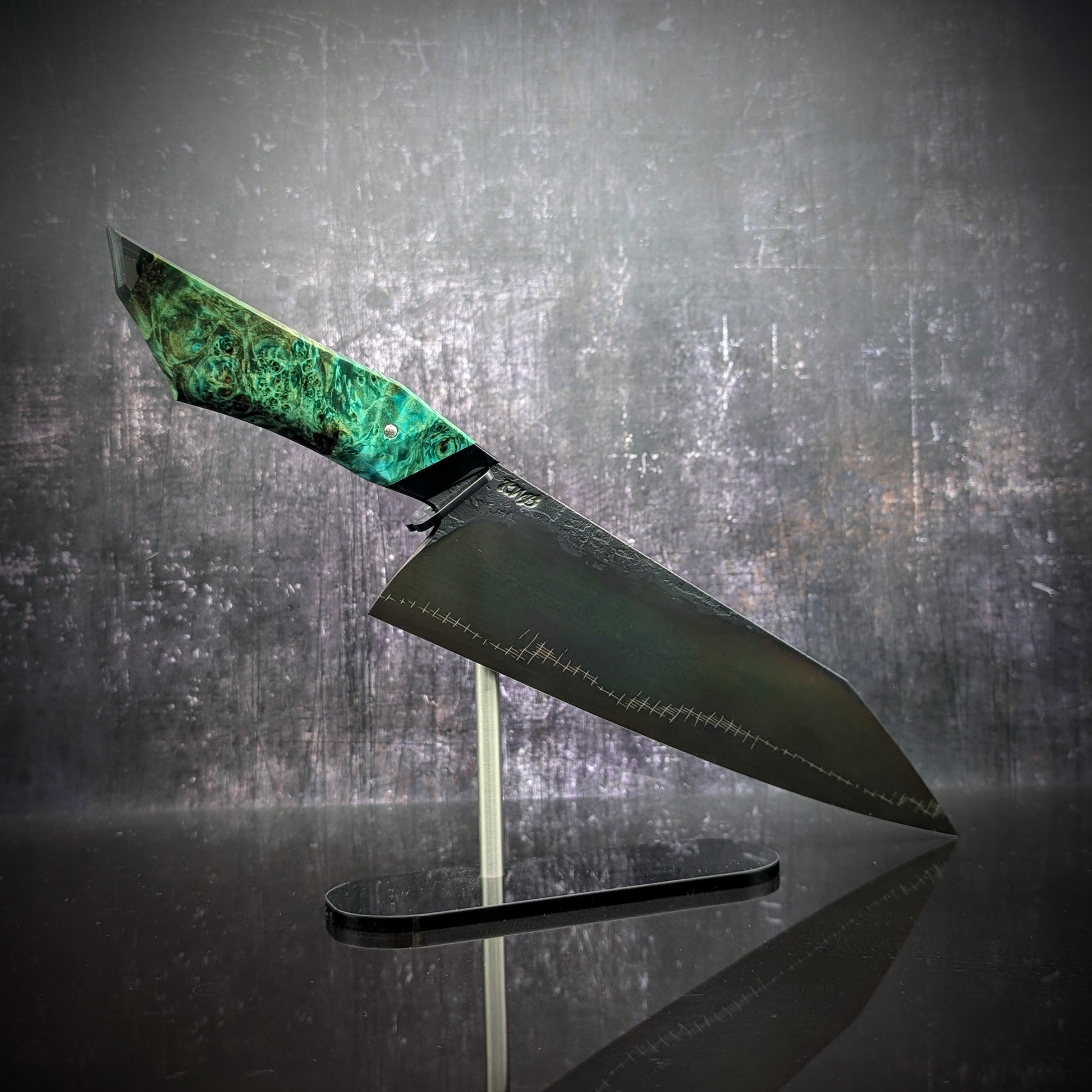 230mm Barbed Wire K-Tip Gyuto | Handmade Kitchen Knives - KWB Knives