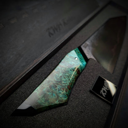 230mm Barbed Wire K-Tip Gyuto | Handmade Kitchen Knives - KWB Knives