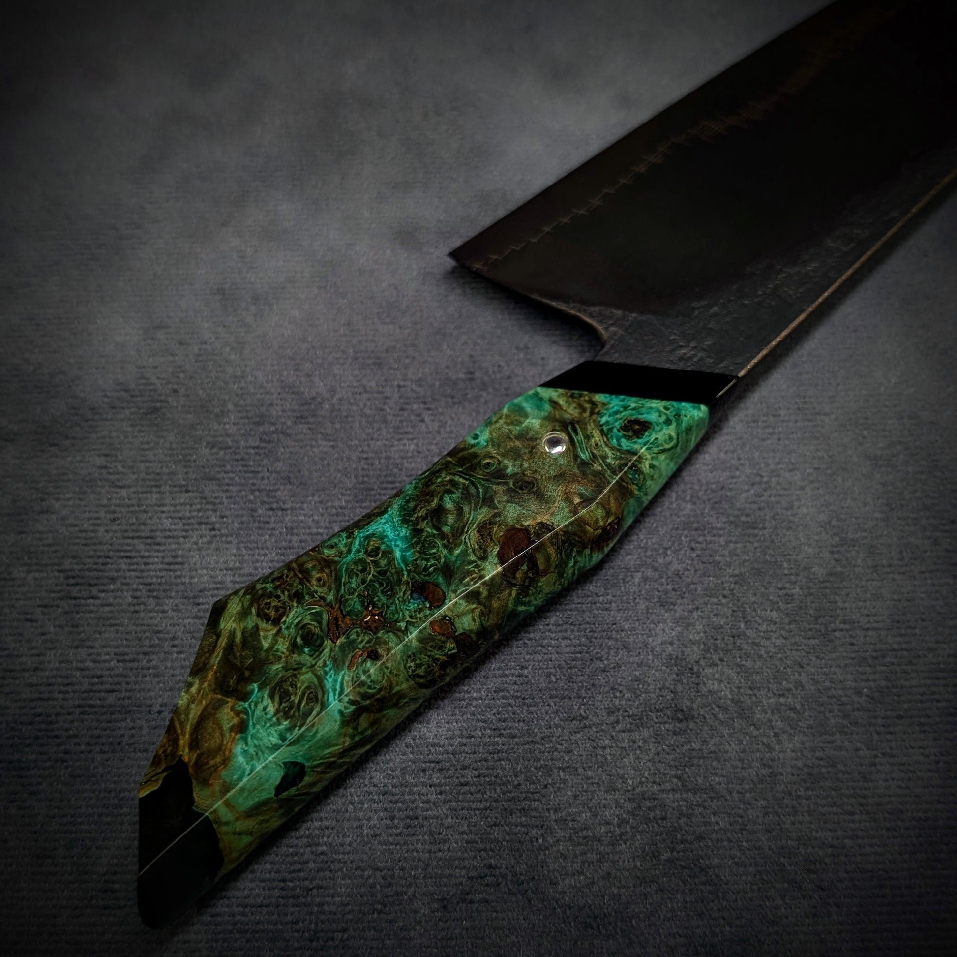 230mm Barbed Wire K-Tip Gyuto | Handmade Kitchen Knives - KWB Knives