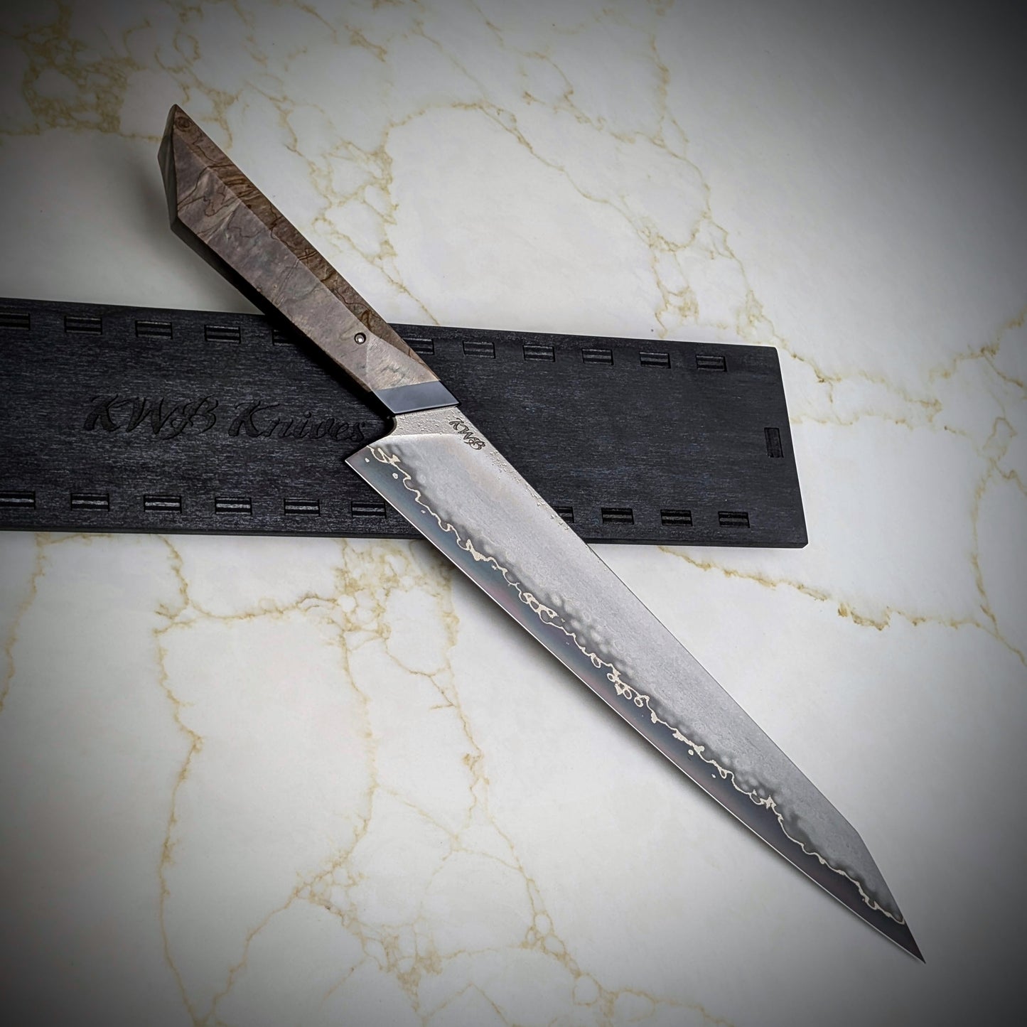 285mm Stainless San-Mai Carving Knife | Handmade Kitchen Knives - KWB Knives