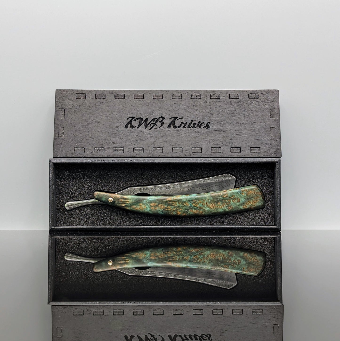 6/8 Damascus Straight Razor | Handmade shaving products-KWB Knives