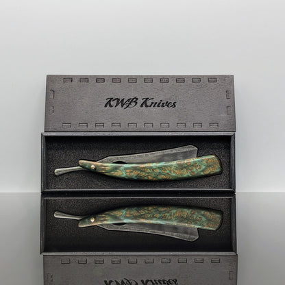 6/8 Damascus Straight Razor | Handmade shaving products-KWB Knives