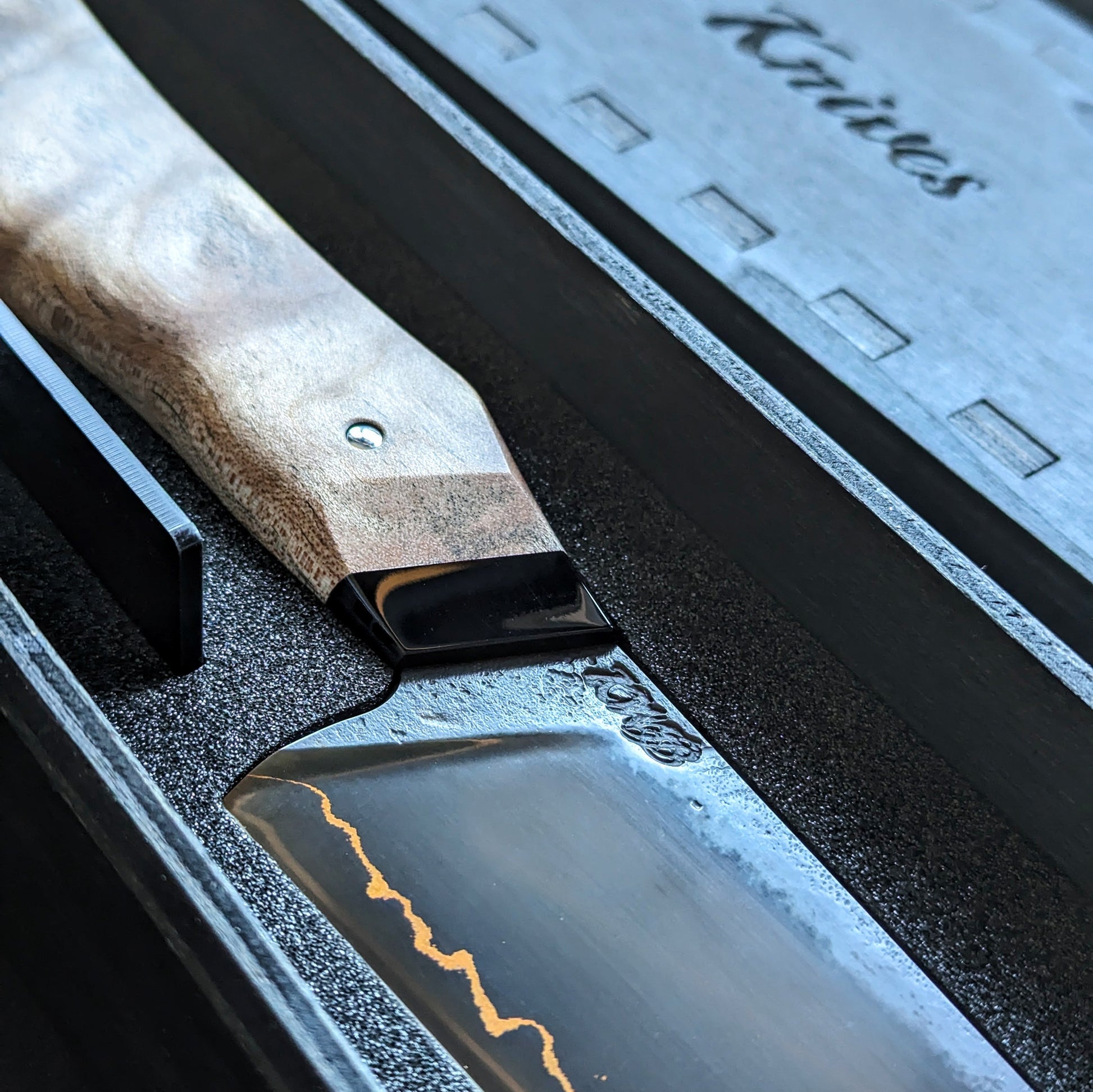 85mm Copper herb cleaver | Handmade Kitchen Knives - KWB Knives