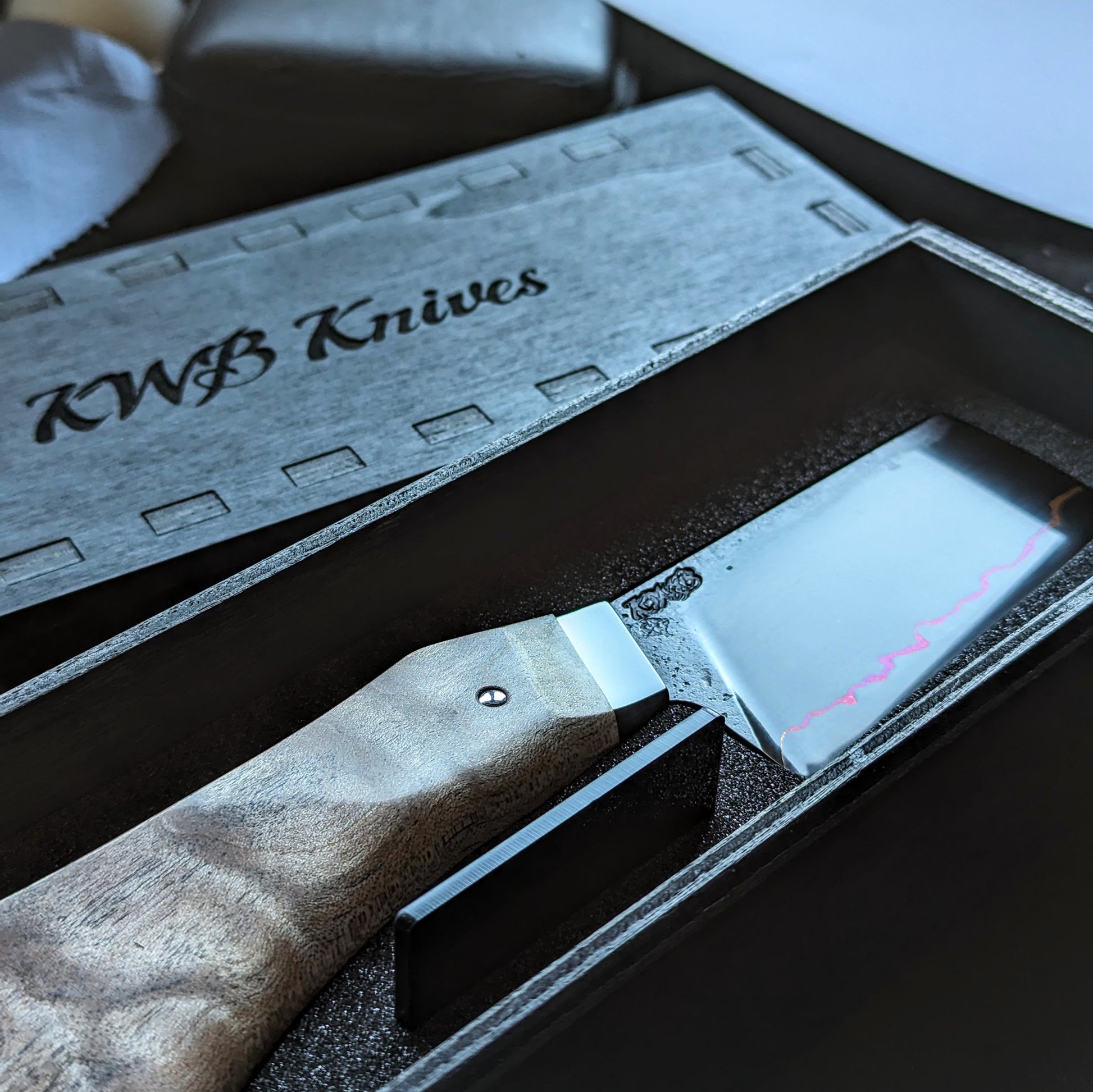 85mm Copper herb cleaver | Handmade Kitchen Knives - KWB Knives